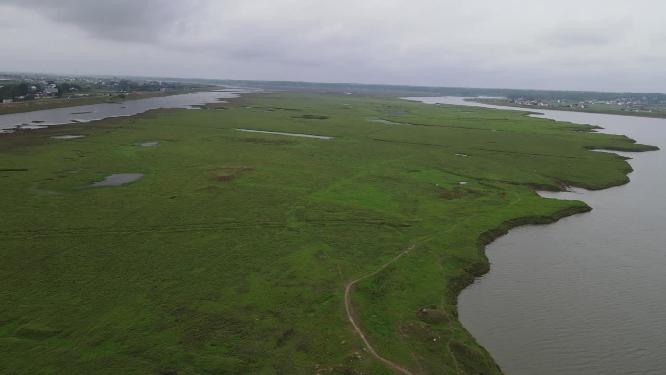 航拍湖南岳阳汨罗市国家湿地公园