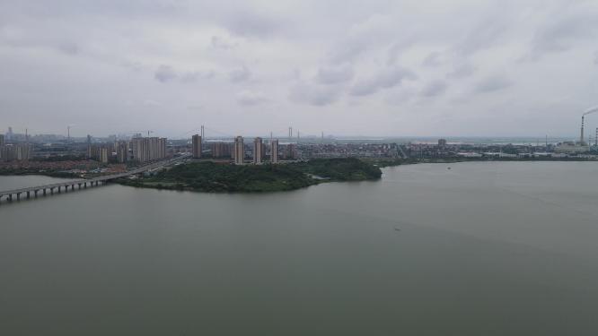 航拍湖南岳阳芭蕉湖景区