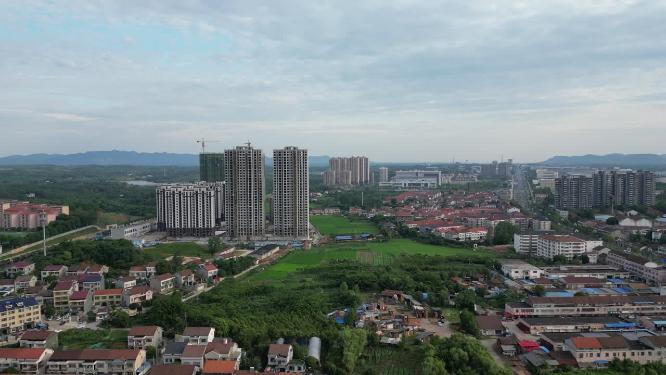 航拍湖南常德临澧县建设