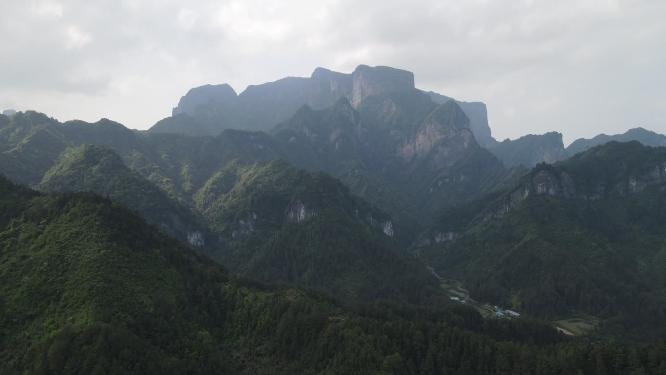 航拍湖南张家界天门山景区大景风光