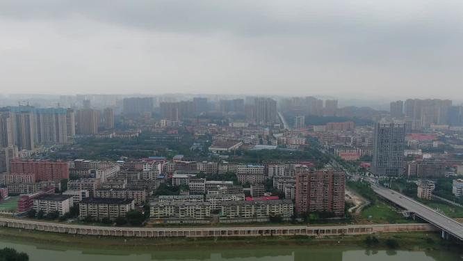 航拍湖南邵阳城市建设邵阳高楼邵阳大景