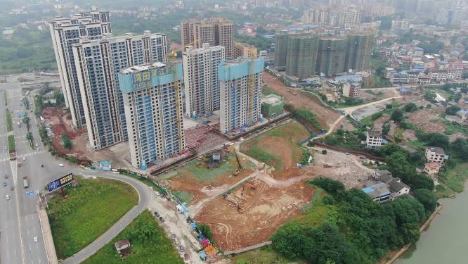 航拍湖南邵阳城市建设邵阳高楼邵阳大景