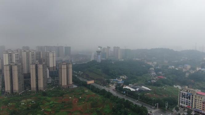 航拍湖南邵阳城市建设
