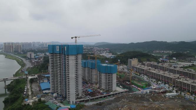 航拍湖南邵阳隆回县建设