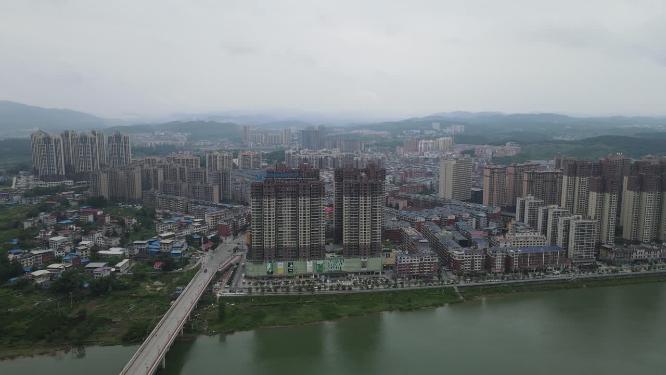 航拍湖南邵阳隆回县建设
