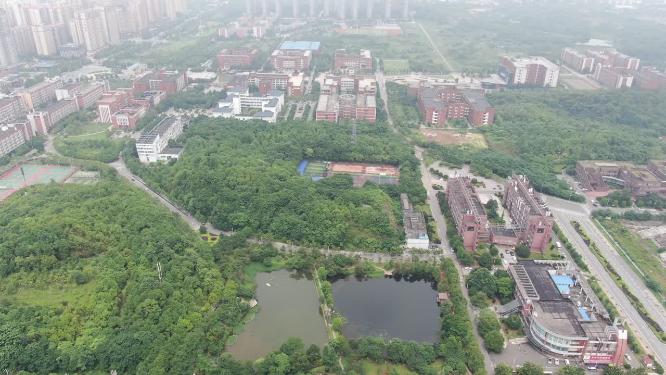 航拍湖南株洲湖南工业大学 