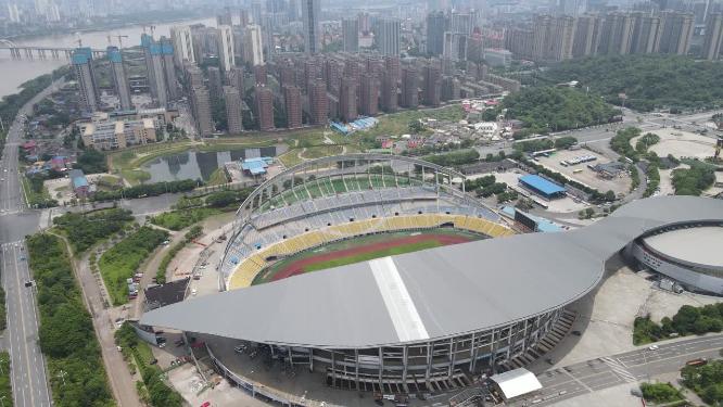 航拍湖南株洲奥林匹克公园