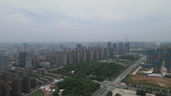 航拍湖南株洲城市建设株洲大景