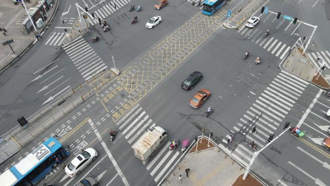 航拍湖南株洲城市交通大道