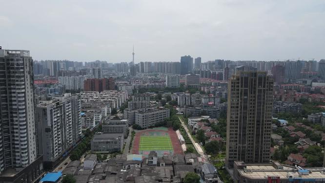 航拍湖南株洲城市建设株洲大景
