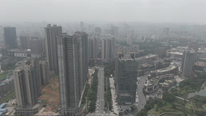 航拍湖南株洲城市建设株洲大景