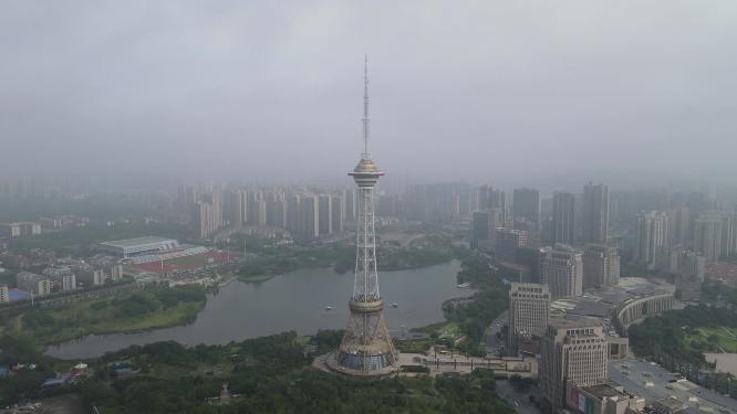 航拍湖南株洲神农城4A景区