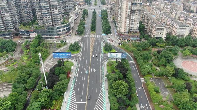 城市航拍湖南湘潭湘乡城市建设