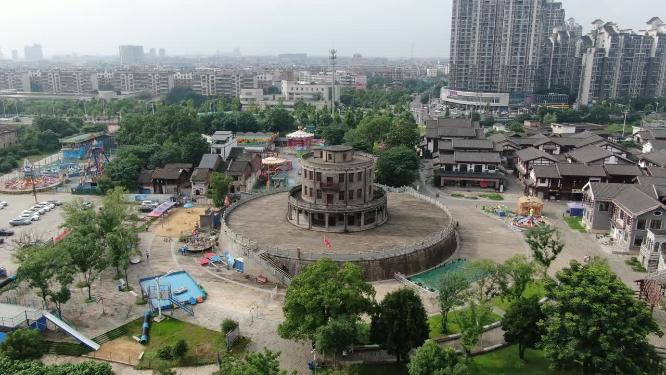 城市航拍湖南湘潭潭宝汽车站遗址