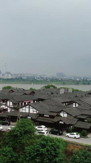 航拍湖南湘潭窑湾历史文化旅游街区