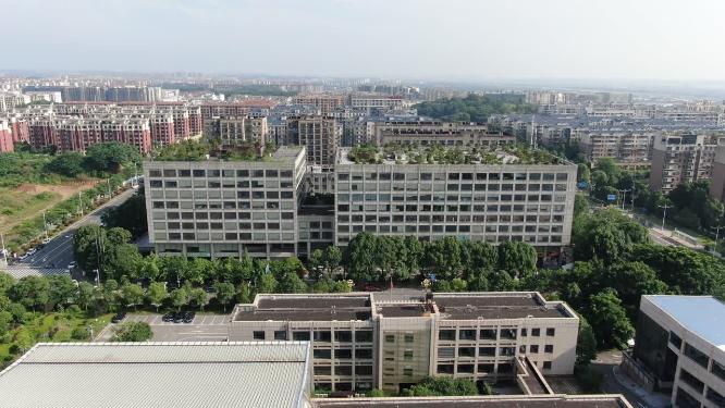 城市航拍湖南长沙湖南省文化馆