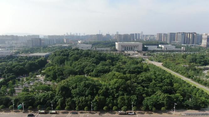 城市航拍湖南长沙湘府公园