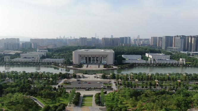 城市航拍湖南长沙湘府公园