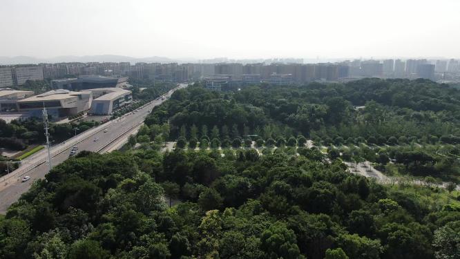 城市航拍湖南长沙湘府公园