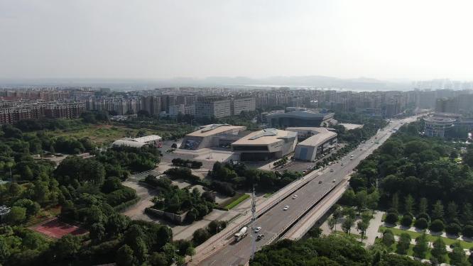 城市航拍湖南长沙湖南省地质博物馆