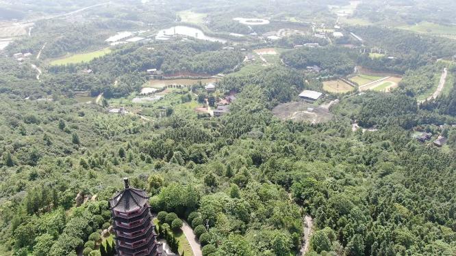 航拍湖南湘潭盘龙大观园4A景区