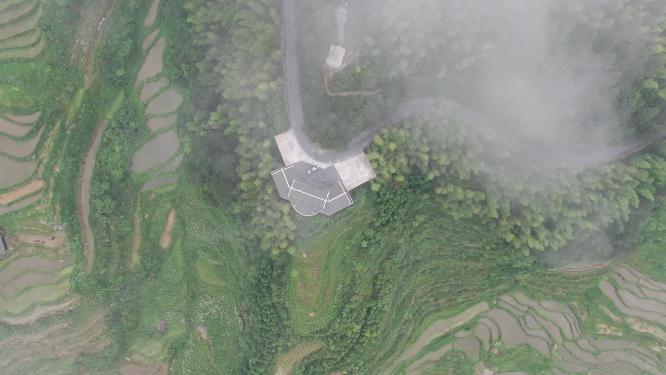 航拍农业种植梯田风光
