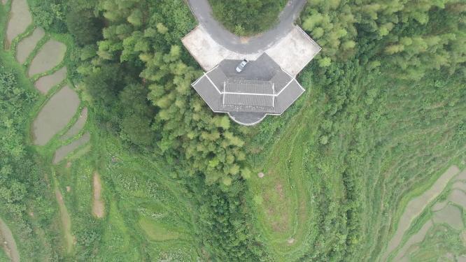 航拍农业种植梯田风光