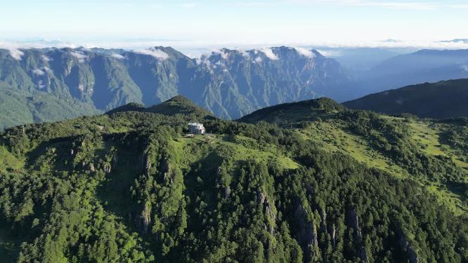 航拍湖北神农架林区原始森林