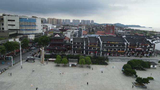 航拍湖南岳阳巴陵广场