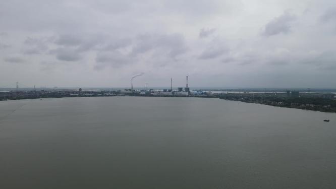 航拍湖南岳阳芭蕉湖景区