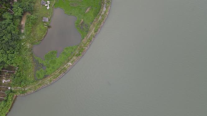 航拍湖南岳阳芭蕉湖景区