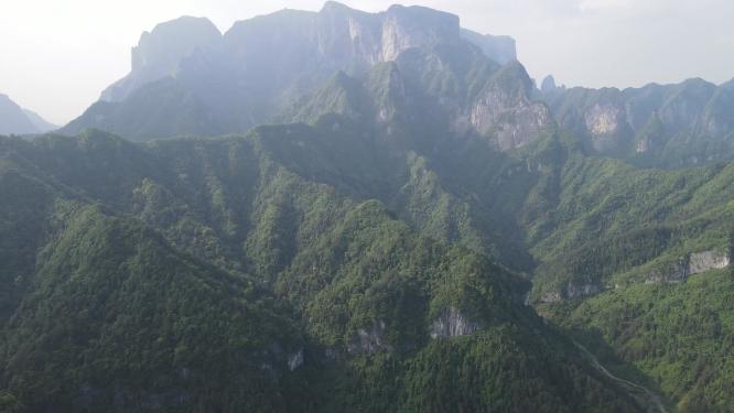 航拍湖南张家界天门山景区大景风光