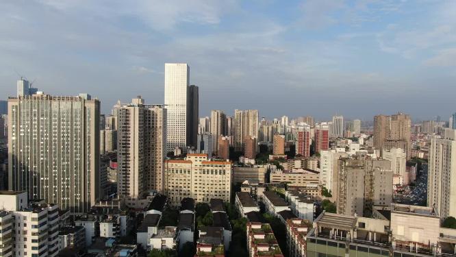 航拍湖南长沙城市天际线长沙大景