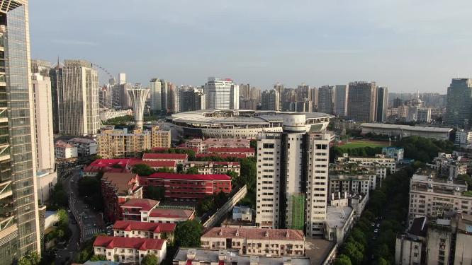 航拍湖南长沙贺龙体育馆