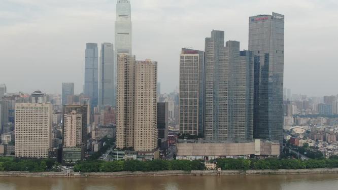 航拍湖南长沙城市建设高楼大厦