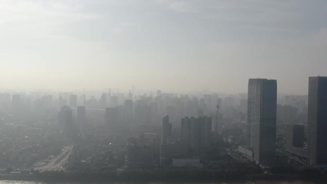 航拍湖南长沙城市天际线长沙大景