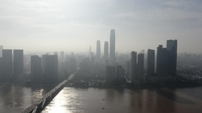航拍湖南长沙城市建设长沙大景