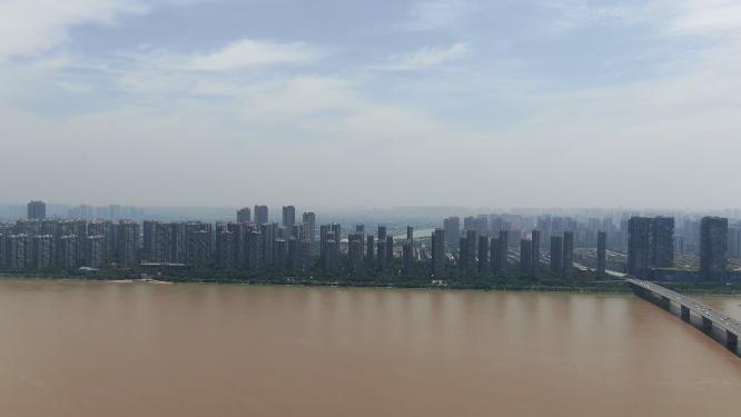 航拍湖南长沙城市建设长沙大景