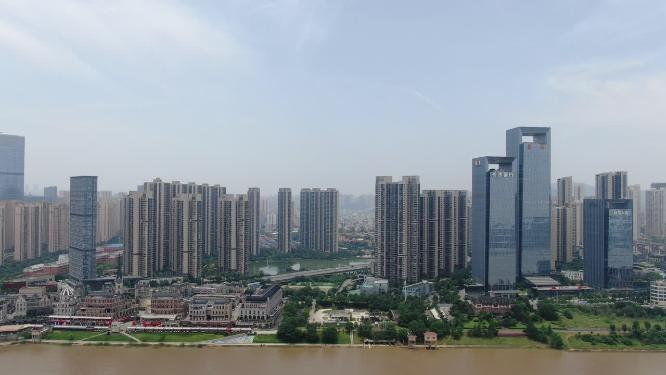 航拍湖南长沙城市建设长沙大景