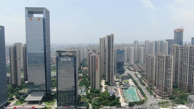 航拍湖南长沙城市天际线长沙大景