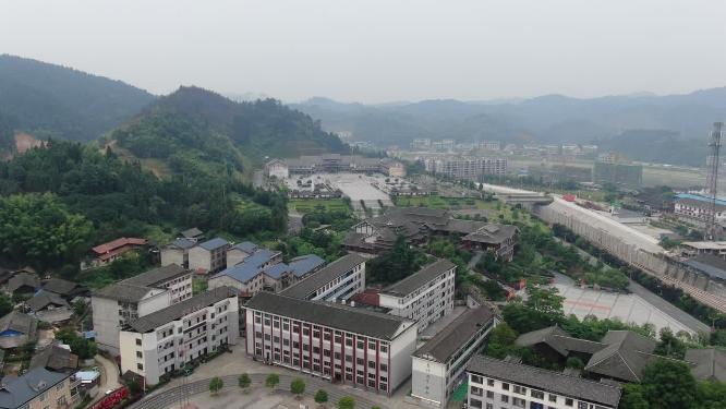 航拍湖南通道转兵纪念馆AAAA景区