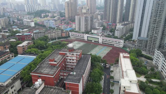 航拍湖南邵阳城市建设城市天际线