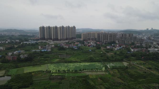 航拍湖南邵阳隆回县建设