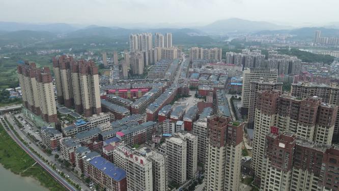 航拍湖南邵阳隆回县建设
