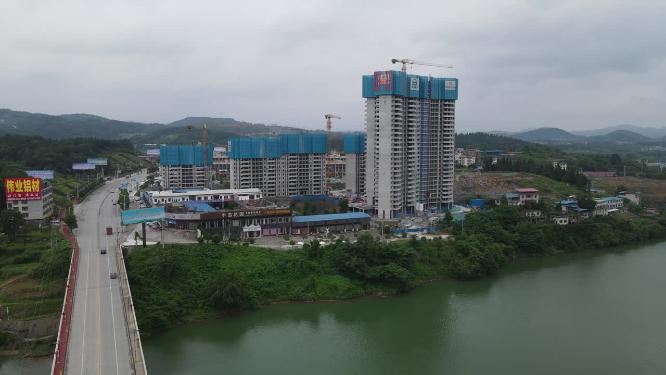 航拍湖南邵阳隆回县建设