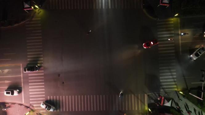 航拍湖南怀化靖州城市夜景