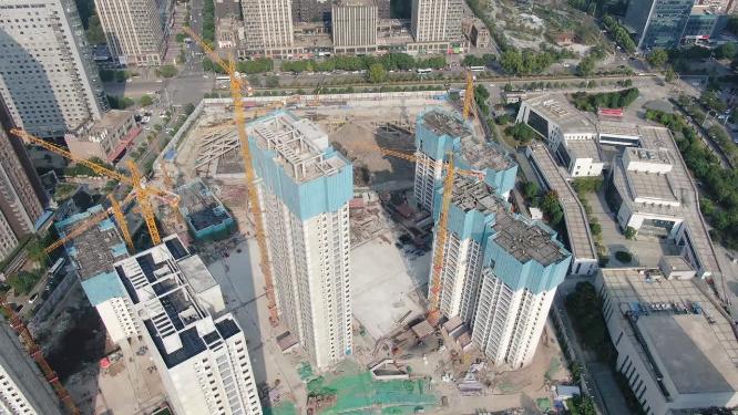 航拍湖北武汉城市建设风光