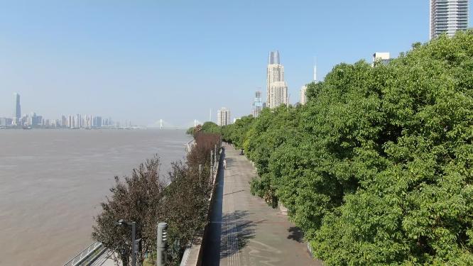 航拍湖北武汉城市建设风光