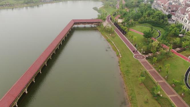 航拍江西南昌九龙湖湿地公园