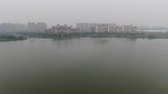 航拍江西南昌赣江风光